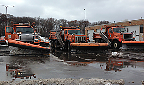 Photos of snowplows at the Arden Hills Truck Station.